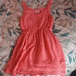 SO Coral Button-Front Dress Size Large Fits Like Small